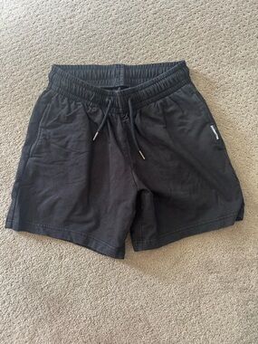 Men's Black Athletic Drawstring Shorts - Performance Comfort